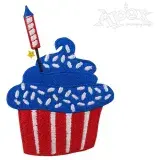 4th Of July Cup Cake Embroidery Design