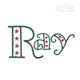 4th of July Two Color Embroidery Font by Apex Designs