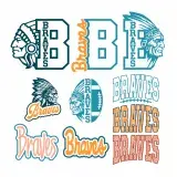 Braves School Mascot Sports Spirit Bundle Vector SVG PNG Design All