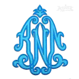 Fleur Embroidery Font Monogram Sample RNN