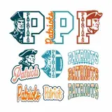 Patriots P School Sports Game Spirit Bundle Vector SVG PNG ALL