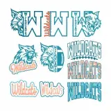Wildcats School Mascot Sports Game Spirit Bundle Vector PNG Design All