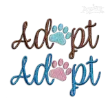 Adopt Dog Lover Text Machine Embroidery Design