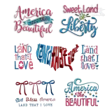 America The Beautiful Land that I Love Embroidery by Apex all seven