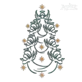Cute Baby Angel Christmas Tree Theme Machine Embroidery Design