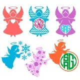 Angel Monogram Svg Cuttable Frame