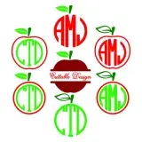 Apple Monogram Frame Cuttable Designs