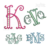 Baroque Beauty Arabesque Dots Machine Embroidery Font - Apex All