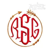 Arrow Monogram Frame Embroidery Designs