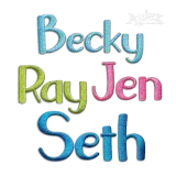 Aspen Handwriting Machine Embroidery Font Letters by Apex All