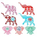 Aztec Print Elephant Cuttable Designs