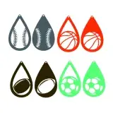 Ball Sports Earrings SVG Cuttable Design