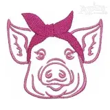 Bandana Pig Embroidery Design