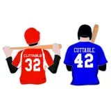Baseball Player Name Number SVG Cuttable Design