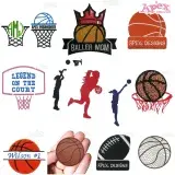 Basketball Embroidery Designs Bundle — Frames, Silhouettes & Sketch Art