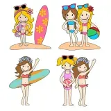 Beach Girls SVG Cuttable Designs