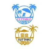Beach Vacation Split SVG Cuttable Frame