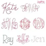 Bean Stitch Embroidery Fonts Bundle thumbnail