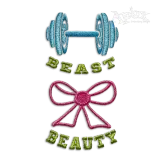 Beast and The Beauty Gym Workout Machine Embroidery Design