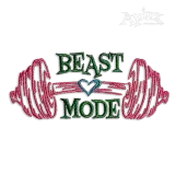 Beast Mode Weightlifting Weight Gym Embroidery Design