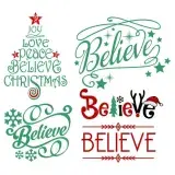 Believe Christmas Svg Cuttable Design