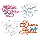 Bernard Script Regular 3D Puff Chain Stitch Embroidery Font Bundle Apex All