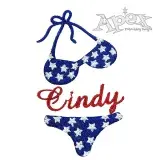 Bikini Stars Beach Embroidery Design Frame