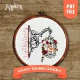 Bird in Cage Hand Embroidery Pattern - PDF File