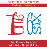 Birthday Numbers Wording TrueType Font