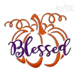 Blessed Word Art Pumpkin Machine Embroidery Design by Apex