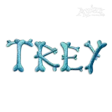 Bones Alphabet Letters Embroidery Font Design by Apex
