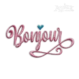 Bonjour Hello French Machine Embroidery Design by Apex 