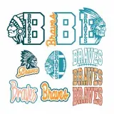 Braves School Mascot Sports Spirit Bundle Vector SVG PNG Design All