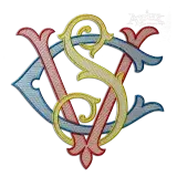 Bodacious 3-letter Interlocking Monogram Machine Embroidery by Apex Large