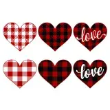 Buffalo Check Plaid Pattern Love Heart SVG Cuttable Design