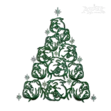 Bulldog dog Christmas Tree Machine Embroidery Design by Apex