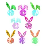 Bunny Ears SVG Monogram Frames