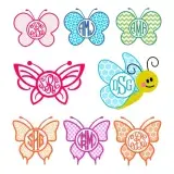 Butterfly Monogram Cuttable Frames