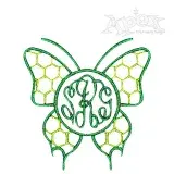 Butterfly Monogram Frame Embroidery Designs