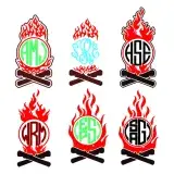 Camping Camp Fire Cuttable Frames