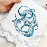 Cassidy 3-letter Interlocking Monogram Machine Embroidery Wedding