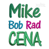 Cena Machine Embroidery Font by Apex All one