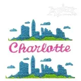 Charlotte City Skyline Embroidery Design