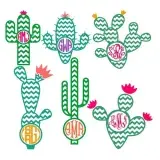 Chevron Cactus SVG Cuttable Frames