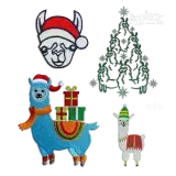 Christmas Alpaca Llama Machine Embroidery Designs by Apex All