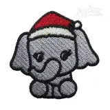 Christmas Baby Elephant Embroidery Design