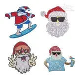 Christmas Beach Tropical Santa Claus Pack Embroidery Apex Designs All