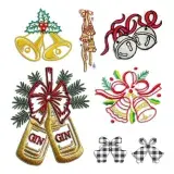 Christmas Jingle Bells Machine Embroidery Designs Digitized by Apex All