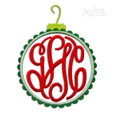 Christmas Bulb Machine Embroidery Font Sample Monogram