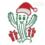 Christmas Cactus Embroidery Design